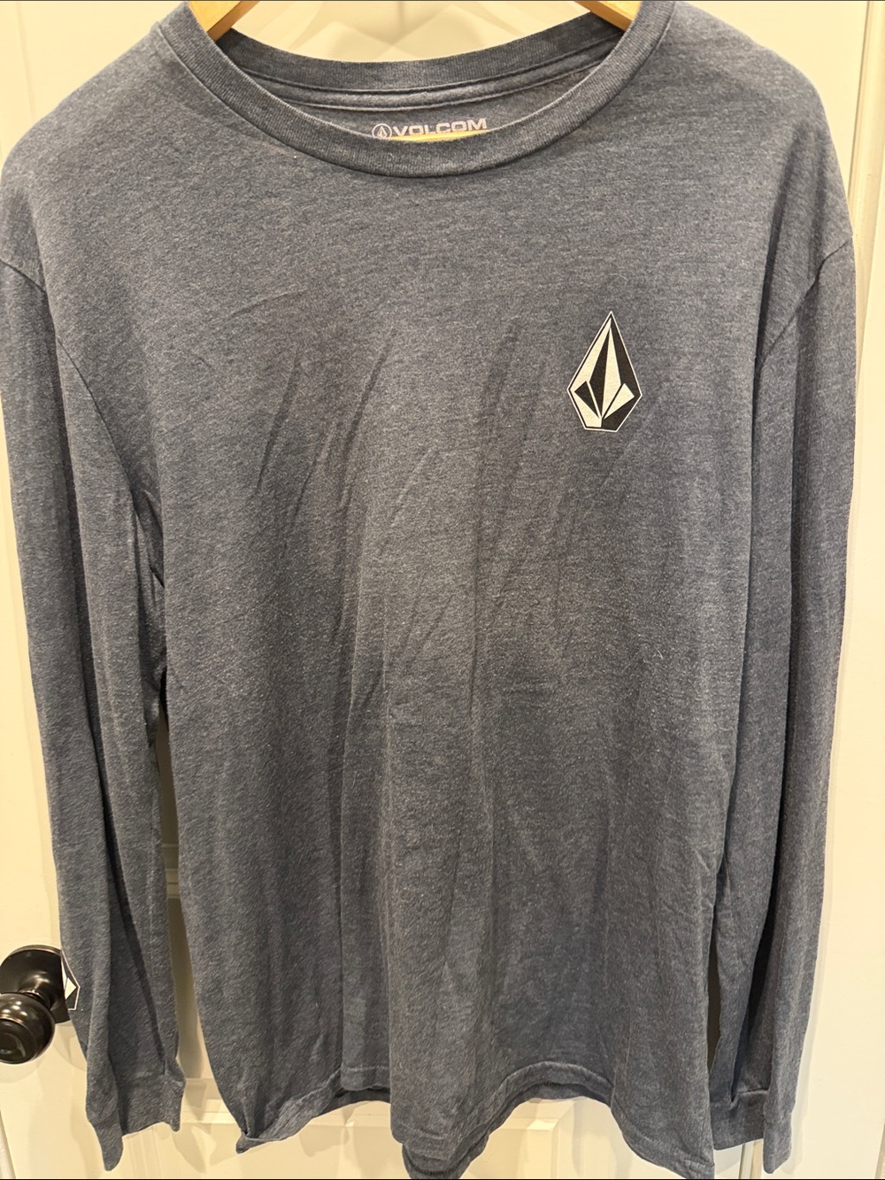 Volcom Men's Long Sleeve Logo Tee - Heather Blue